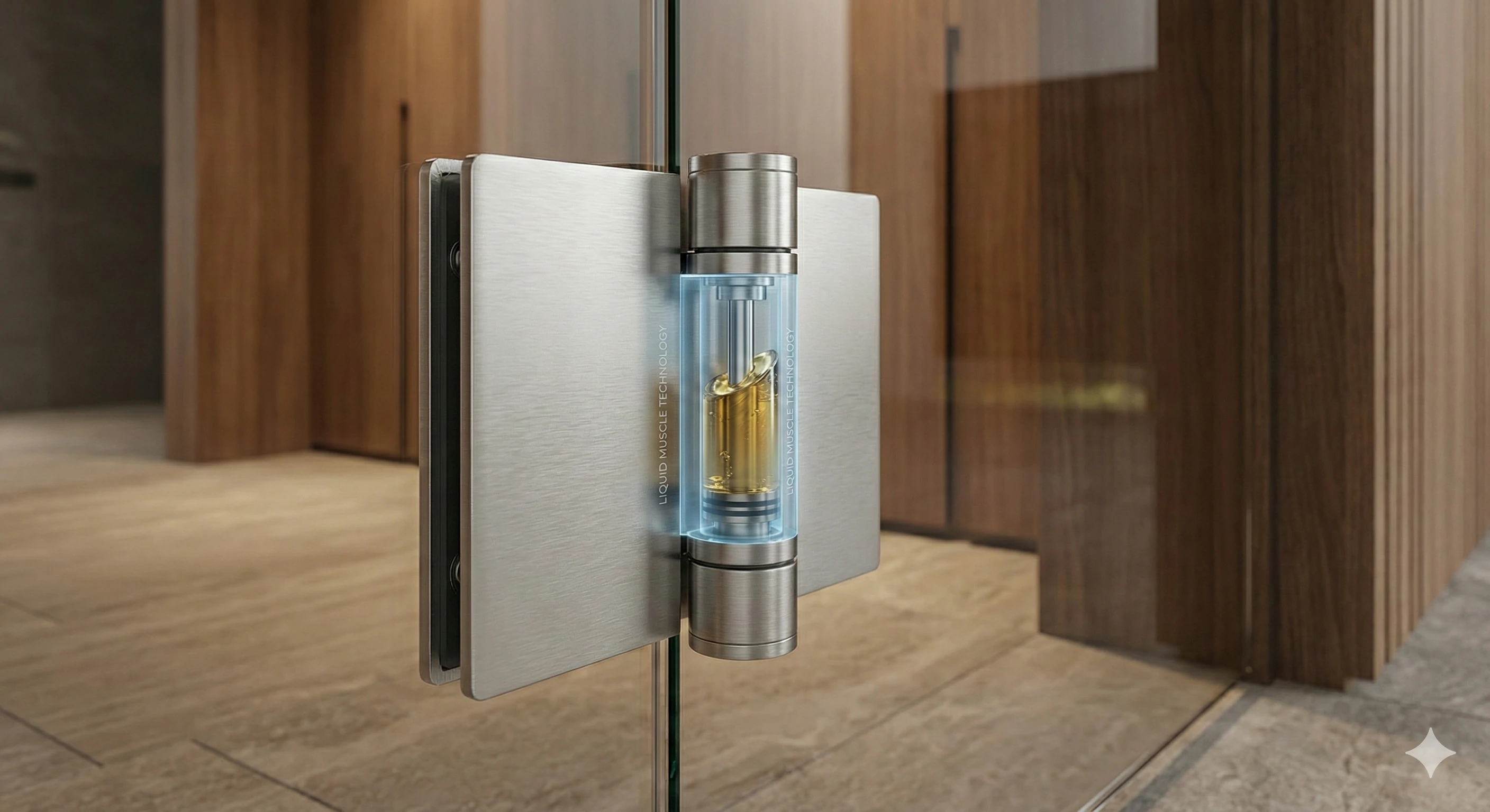 Stainless steel hydraulic glass door hinge with soft-close