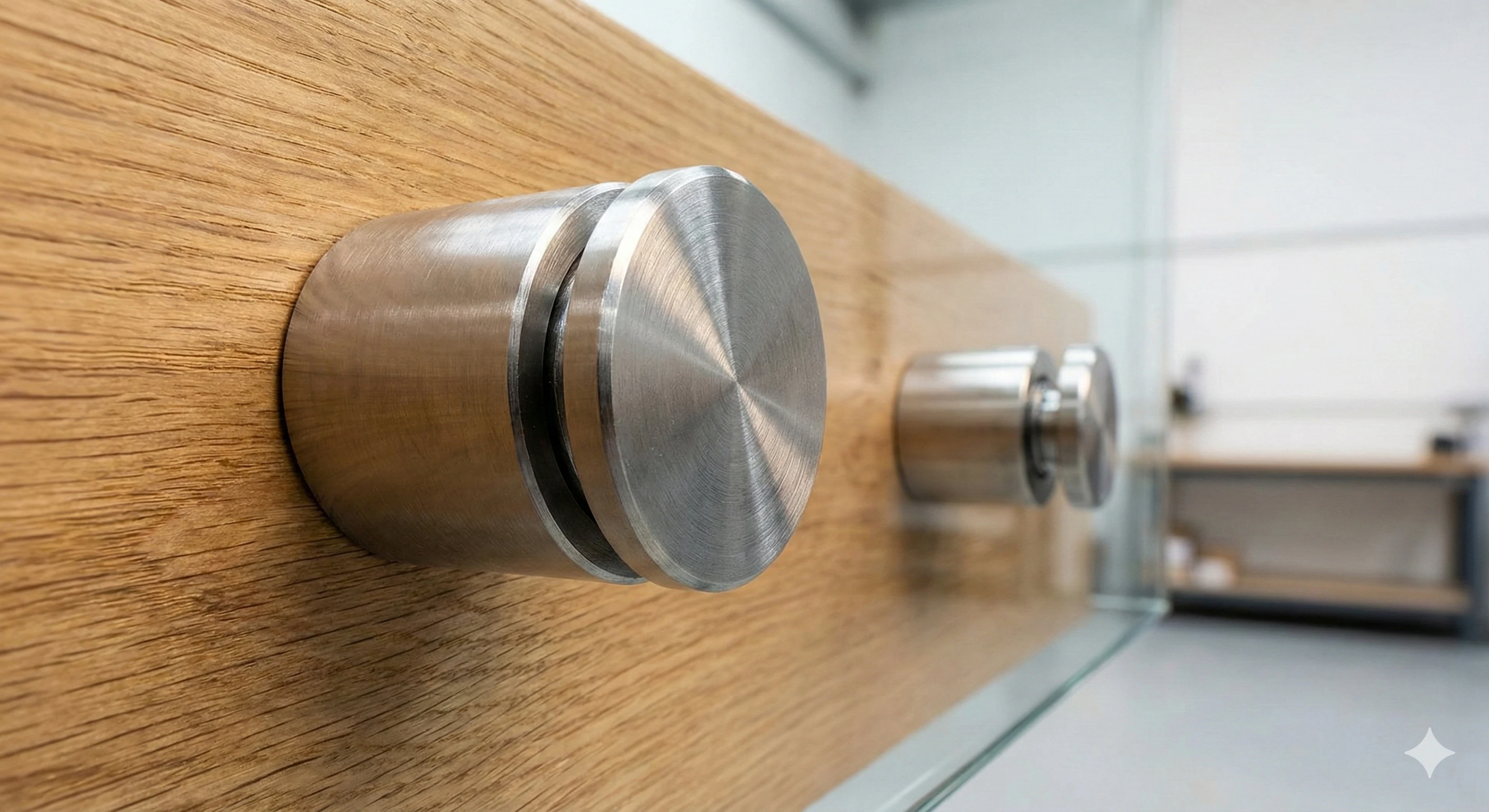 Heavy-duty stainless steel glass standoff pins for railing installation