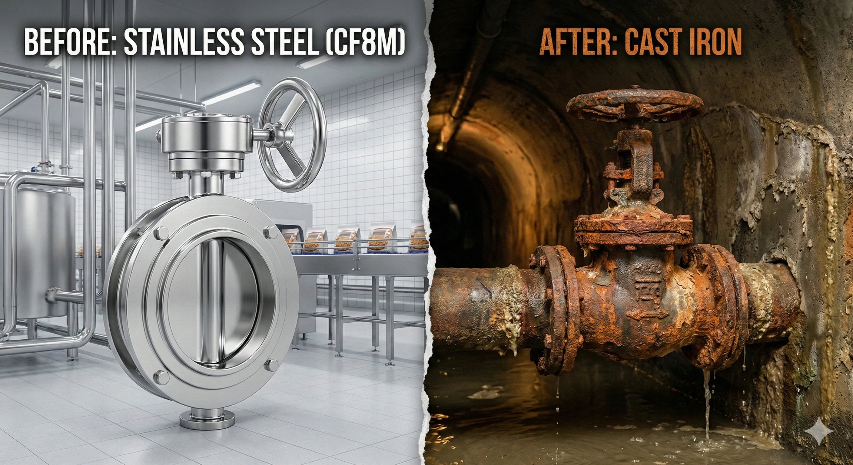 Corrosion resistance comparison of stainless steel versus rusted cast iron