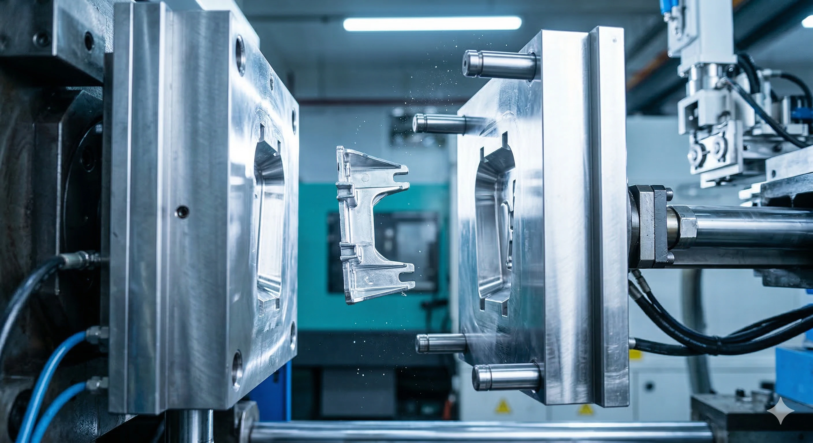 Precision die casting process for durable glass shower hardware fittings.