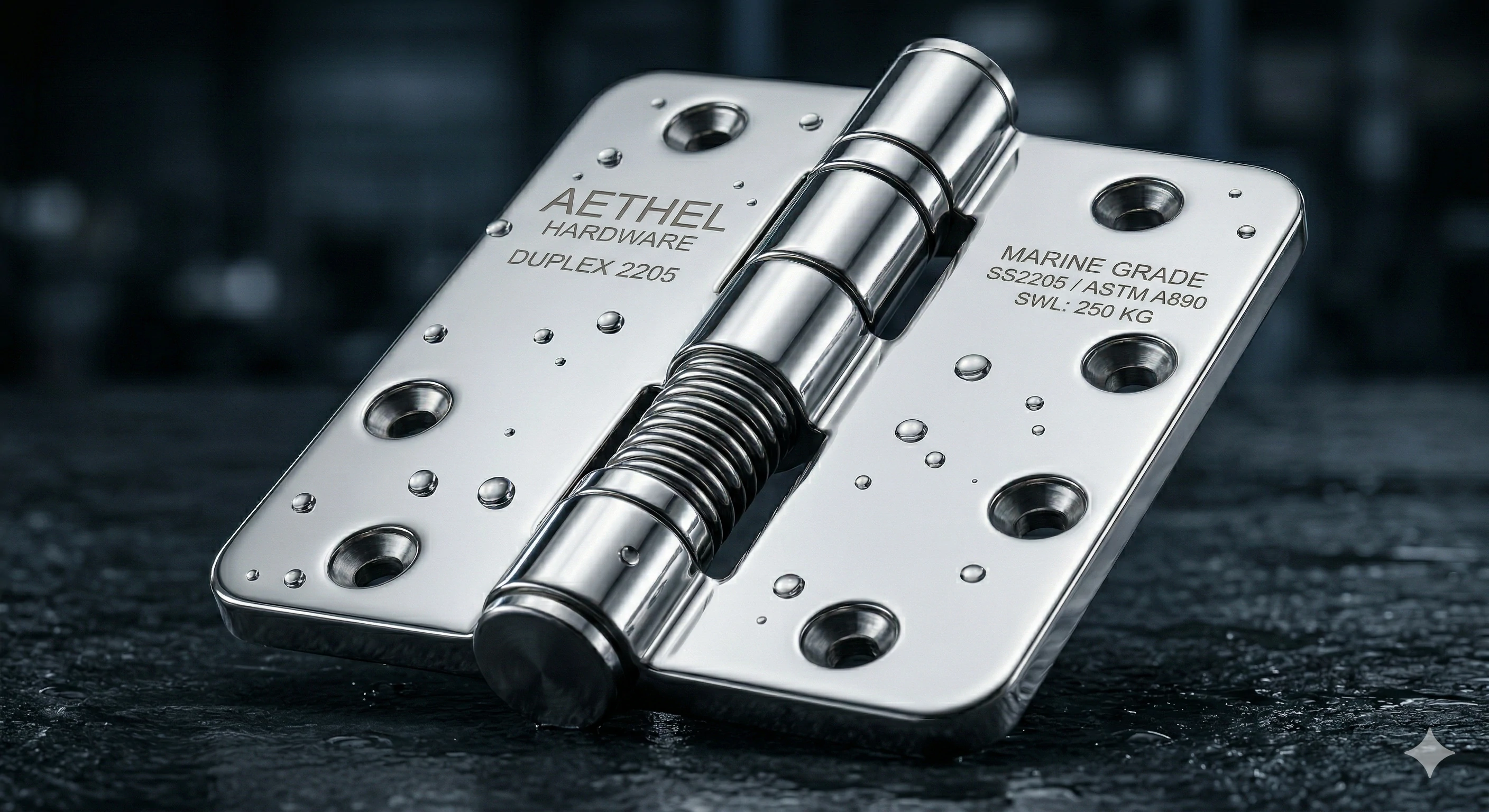 Aleader Duplex 2205 marine grade glass hinge offering superior corrosion resistance