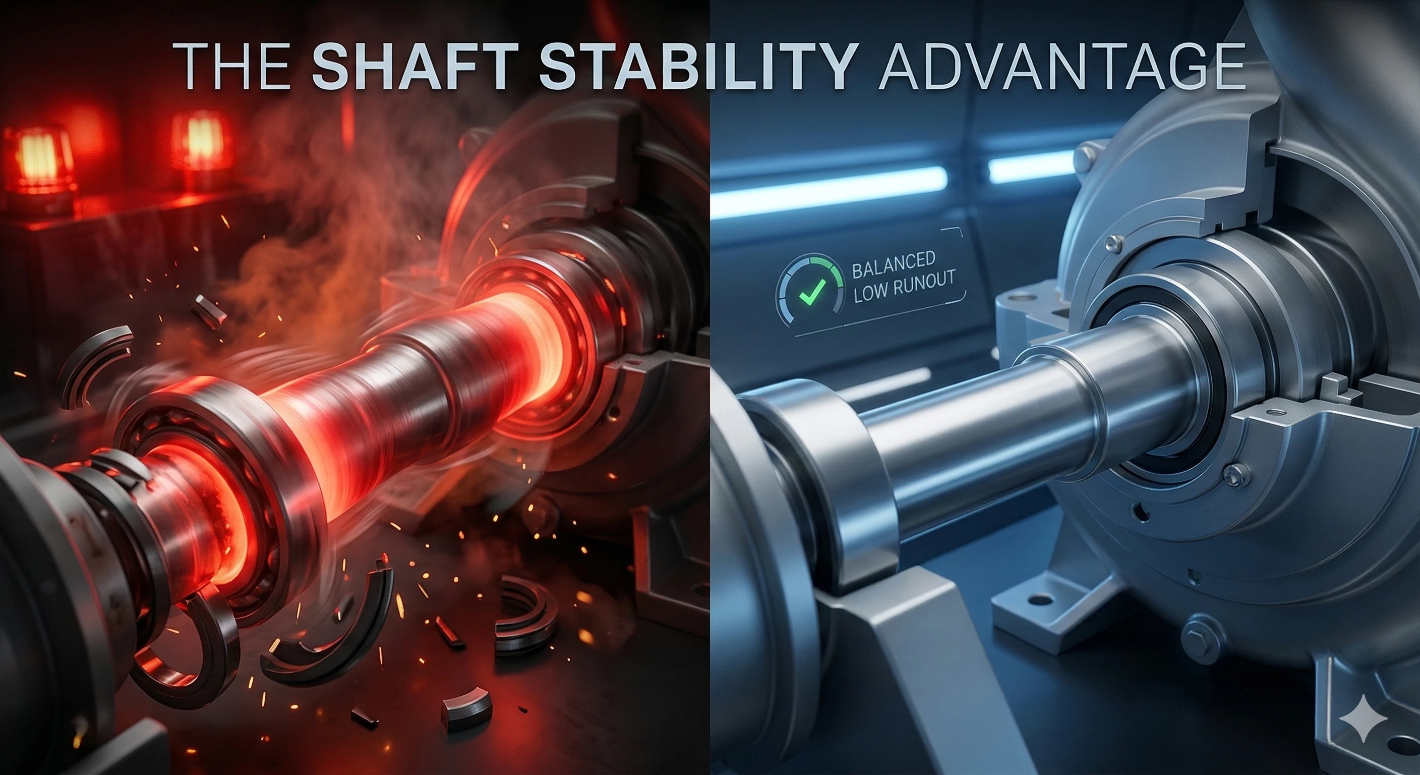 Balanced and durable custom shafts engineered to prevent machinery failure.