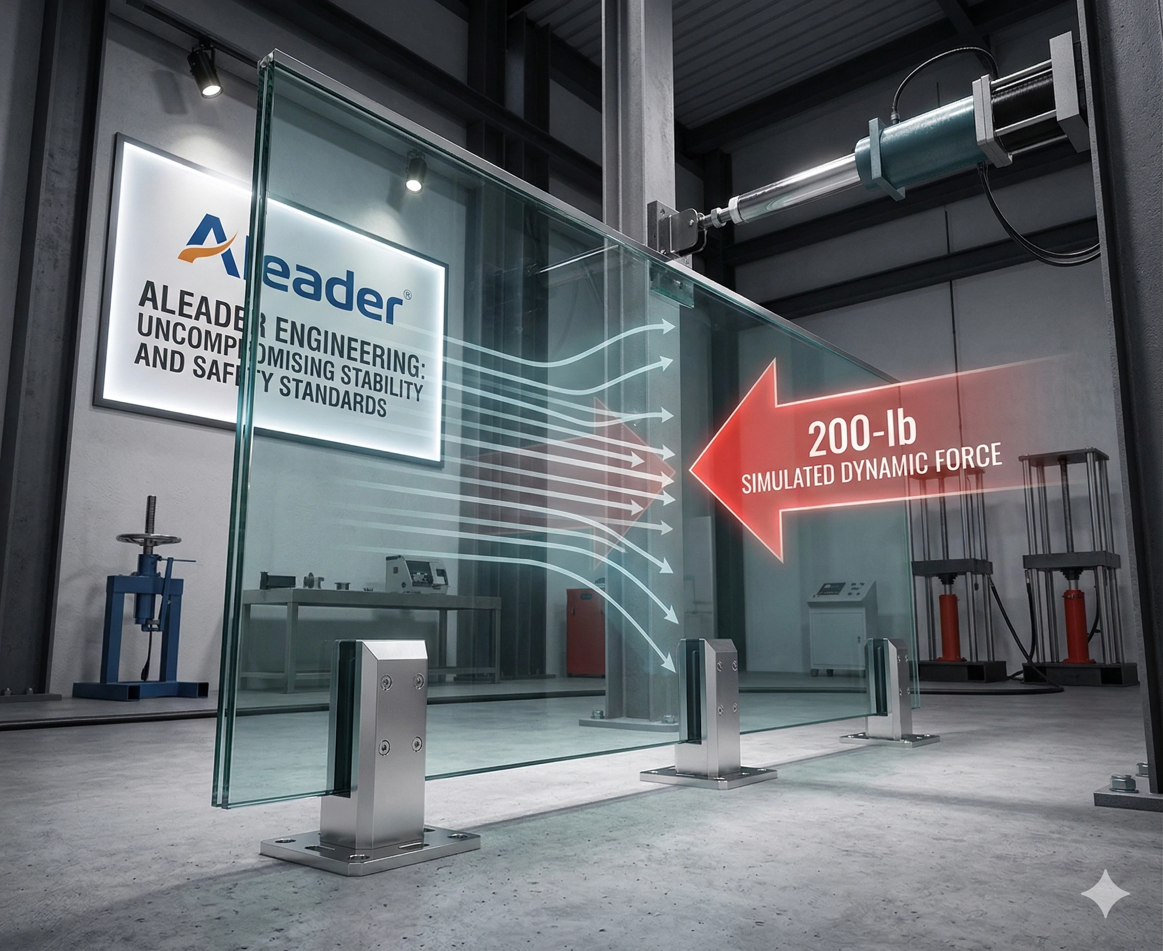 Laboratory dynamic force testing of a frameless glass balustrade system