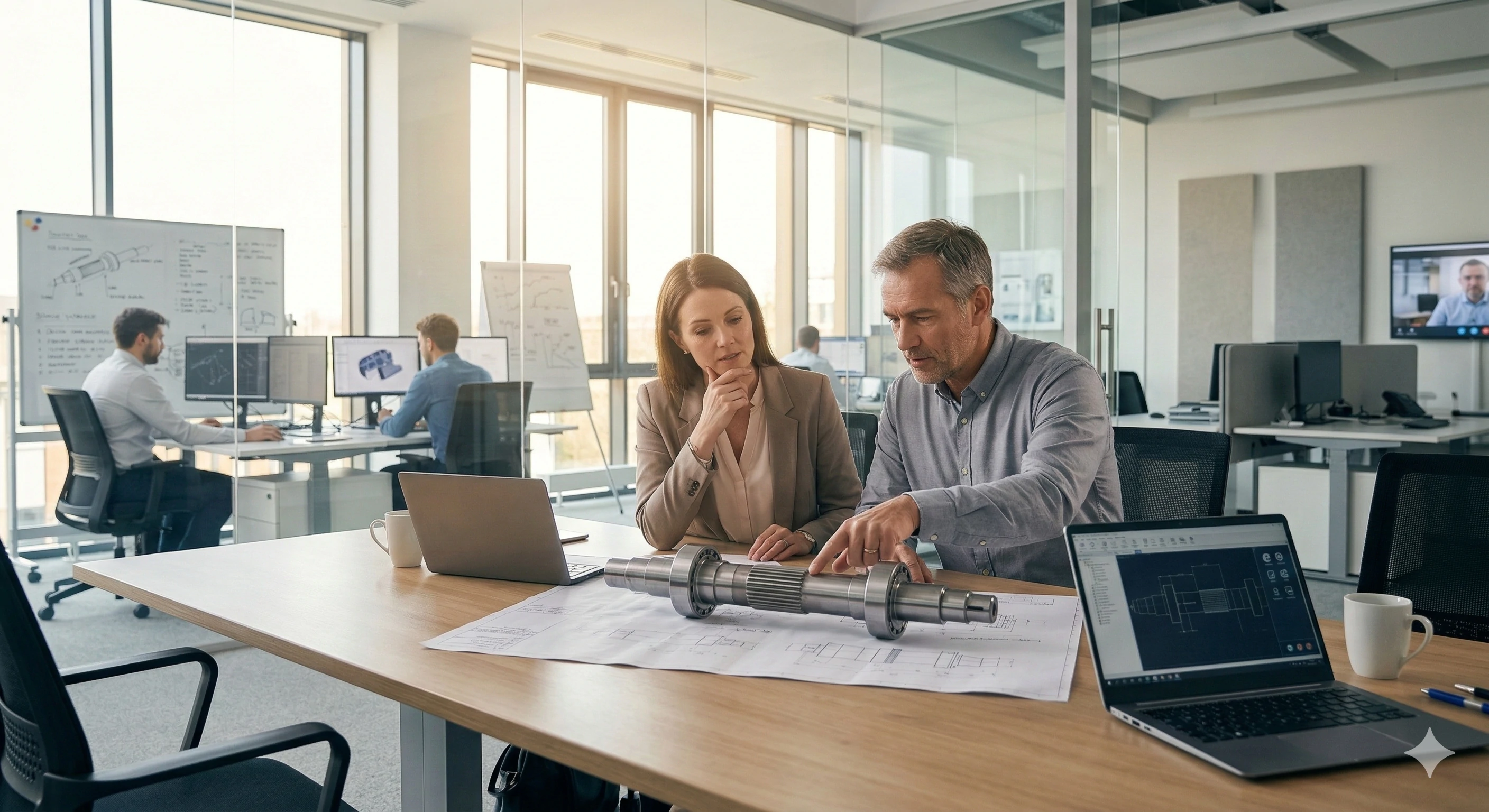 Engineering team providing collaborative design and technical support for hardware