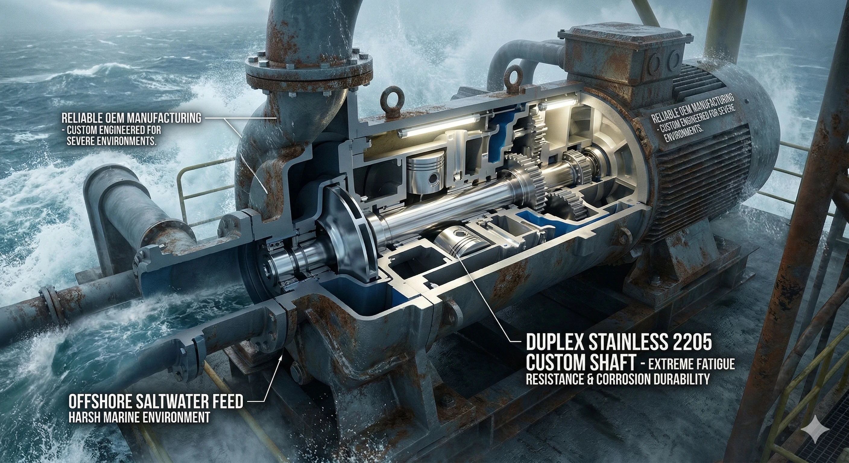 Reliable OEM duplex stainless steel custom machinery shaft for severe environments