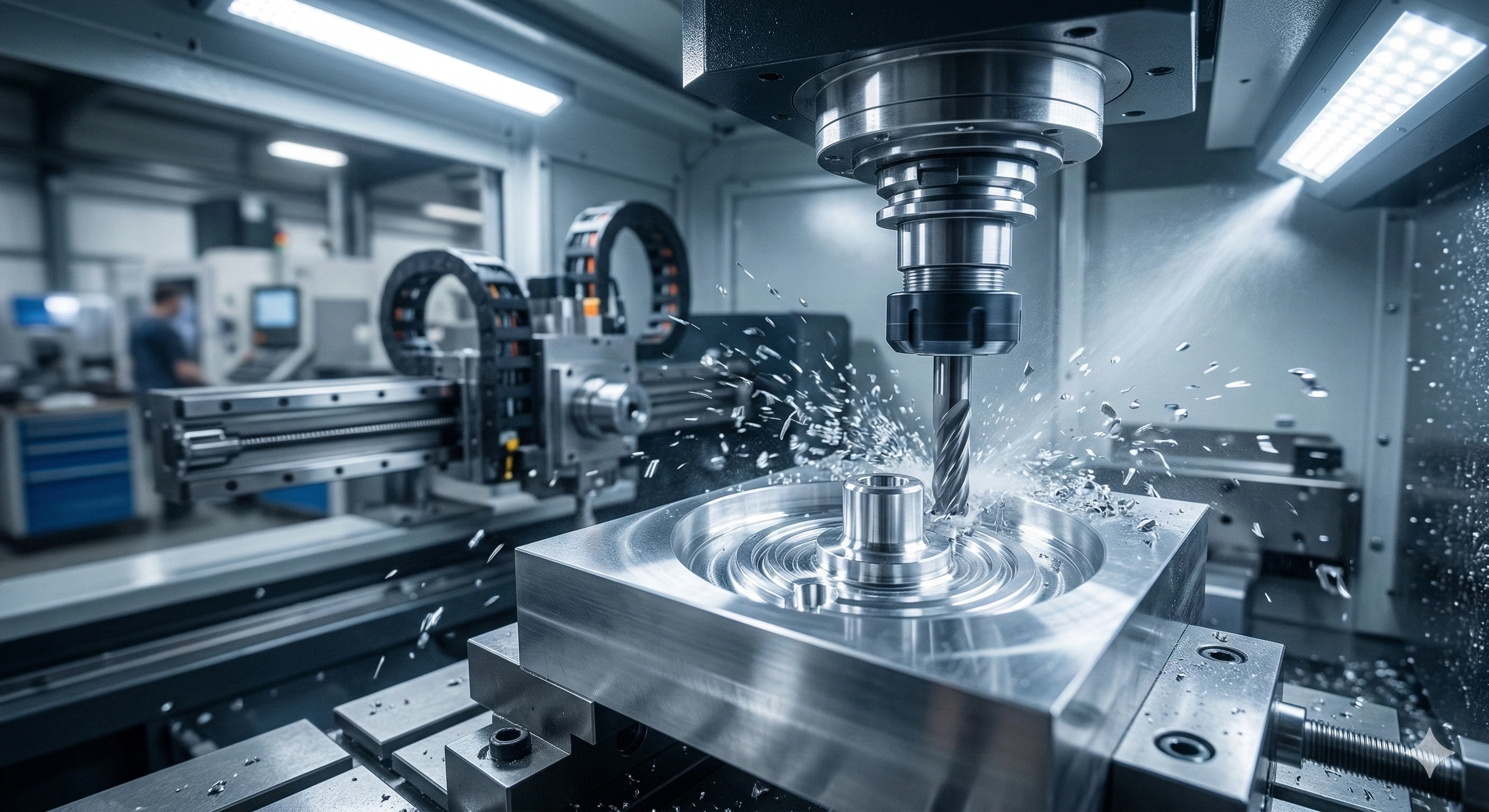 Precision CNC machining of durable glass railing fittings in our modern factory