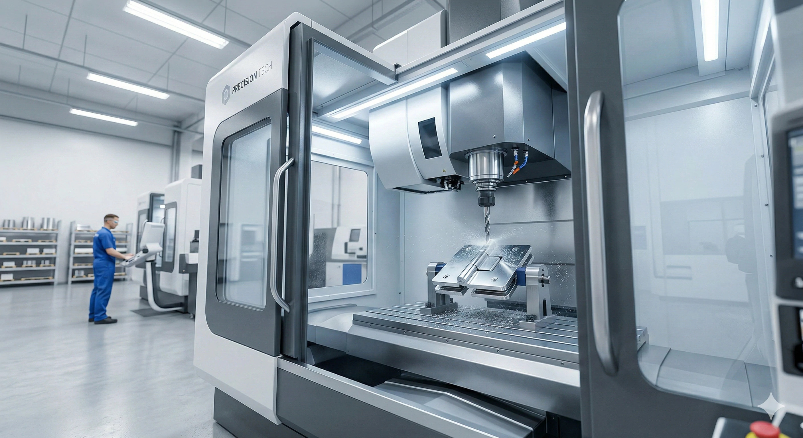 Advanced CNC machine ensuring precise production of durable glass hinges