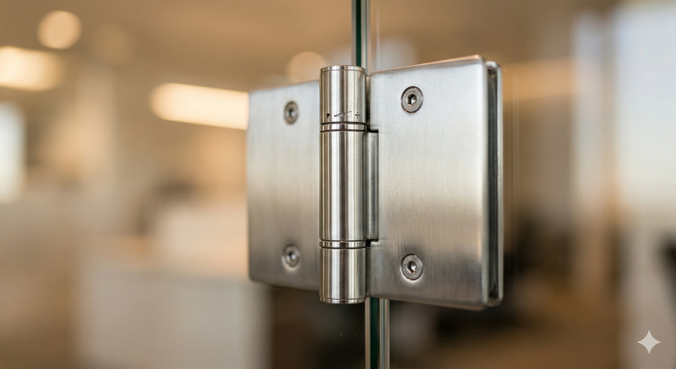 Heavy-duty stainless steel glass hinge with adjustable tension control