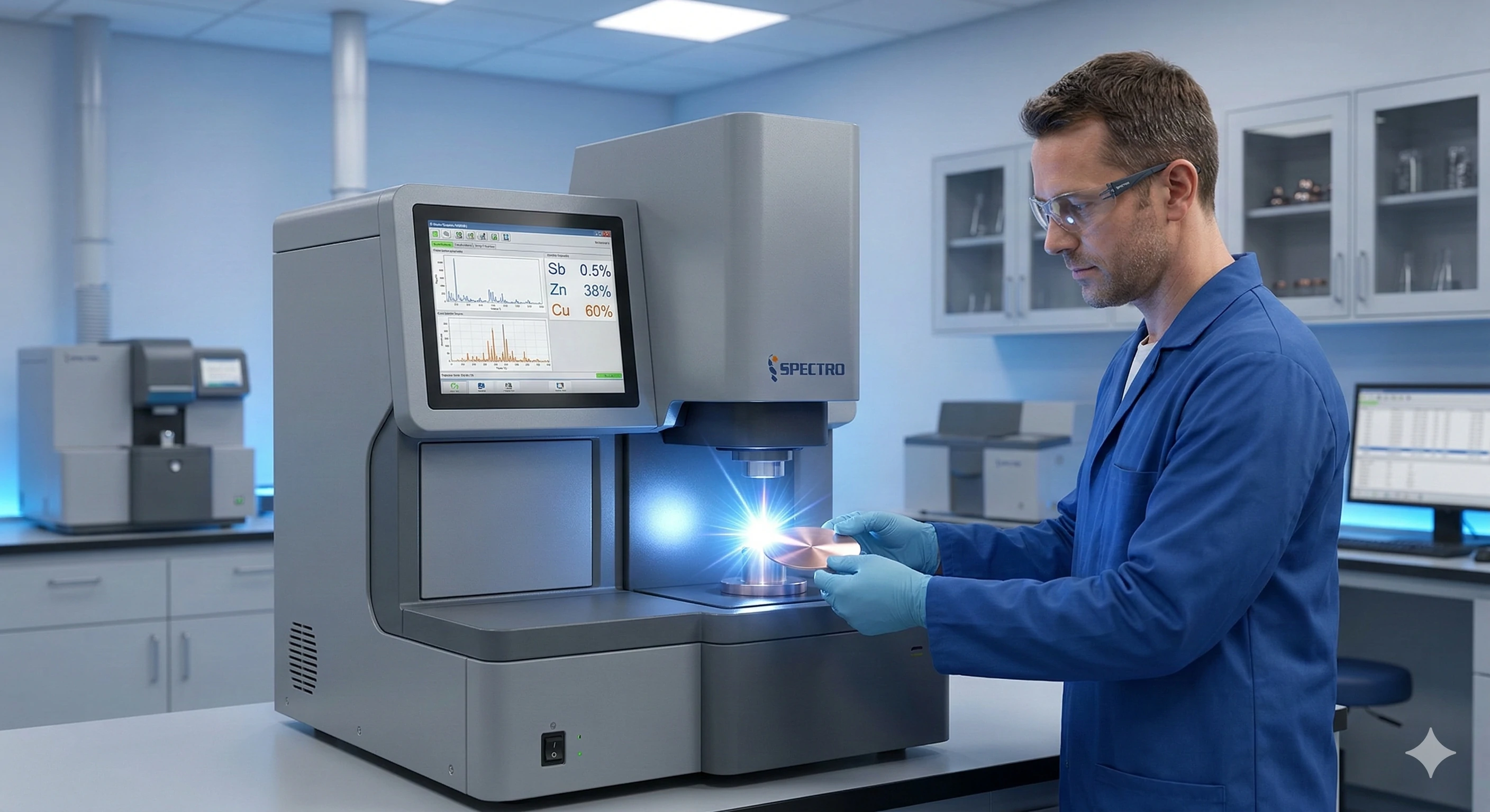 Spectrometer material analysis ensures strict quality control for glass hardware