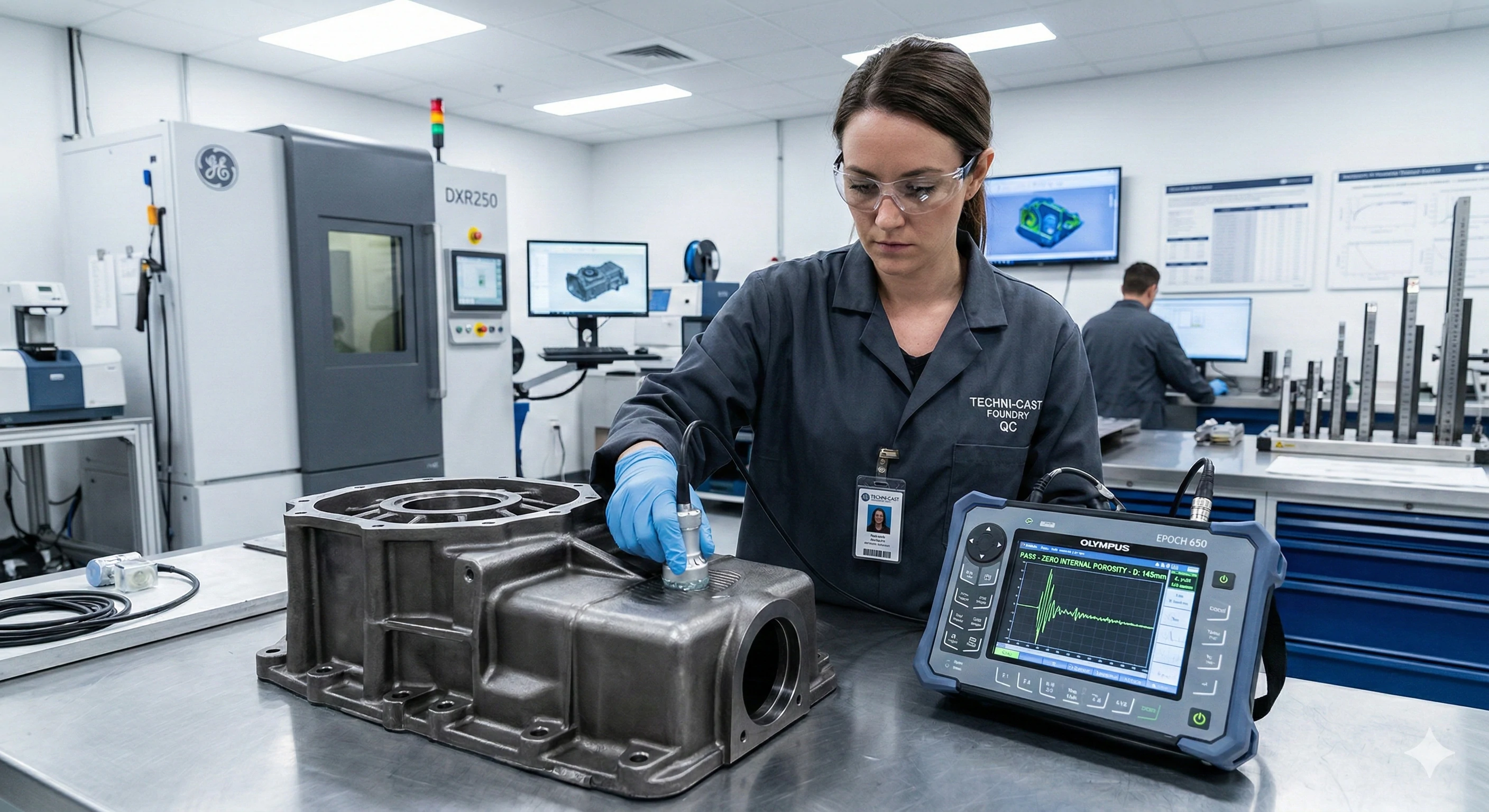 Strict quality control testing on cast parts to ensure durability