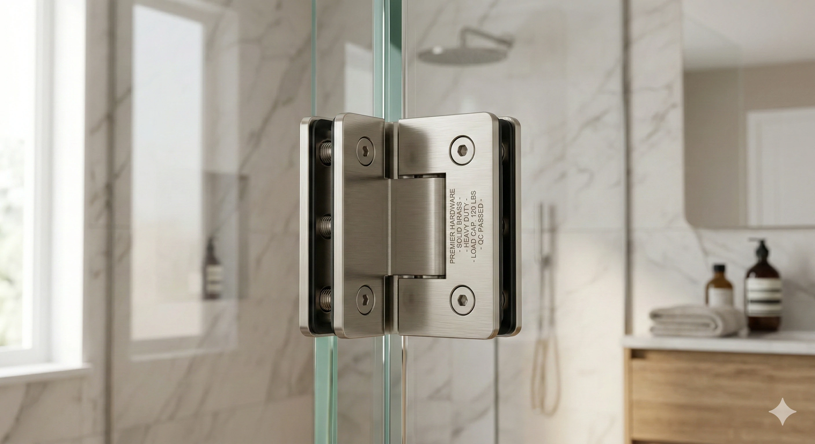 Reliable solid brass heavy-duty glass shower hinge for OEM