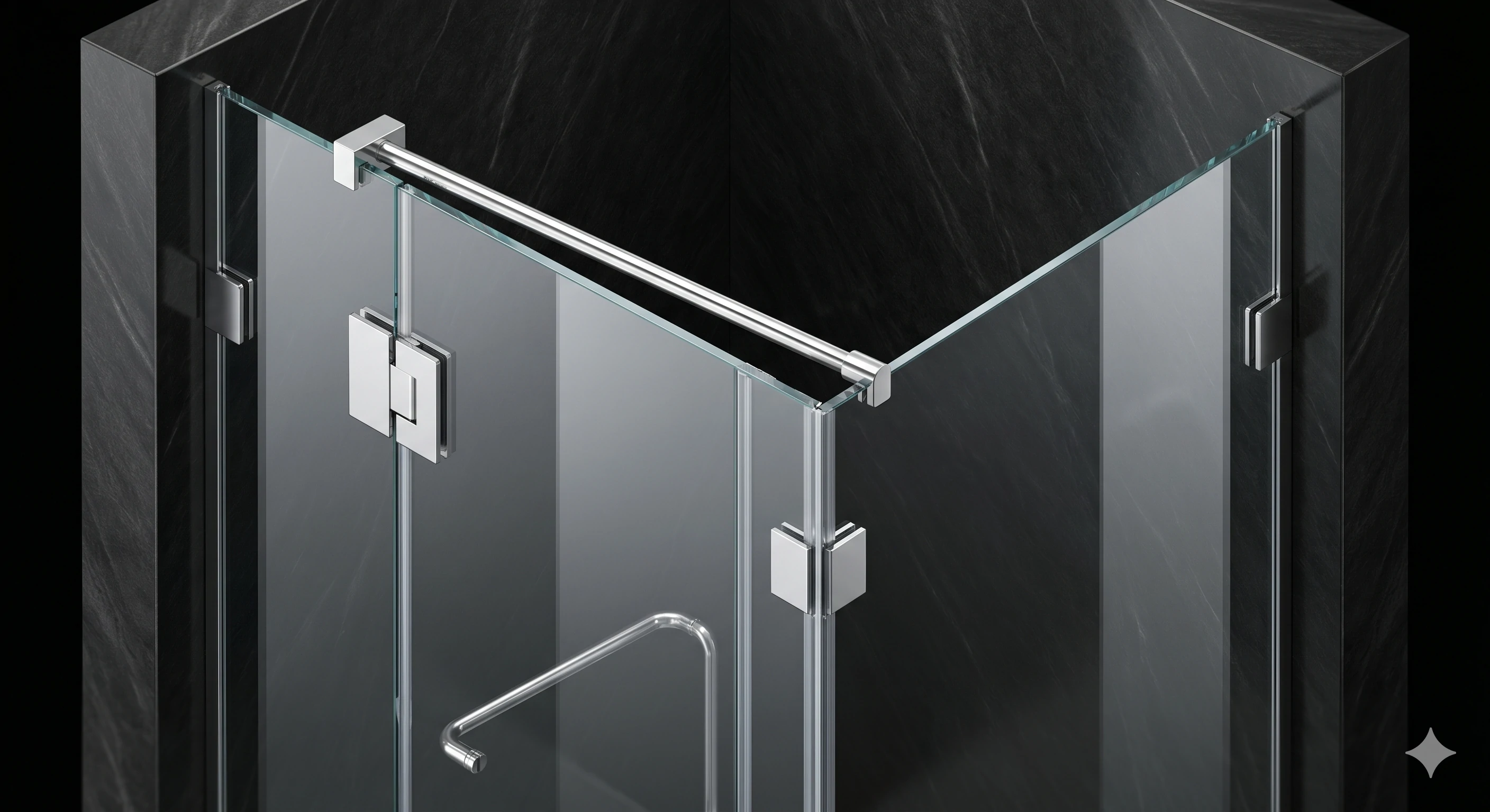 Aleader stainless steel shower glass soft close hinge system
