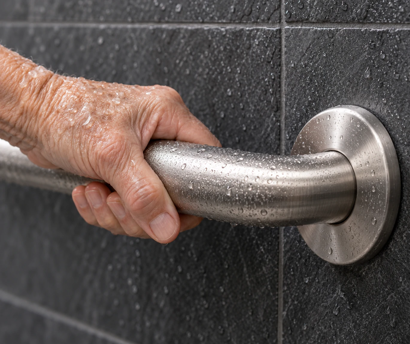 senior shower handle grip material size and secure mounting